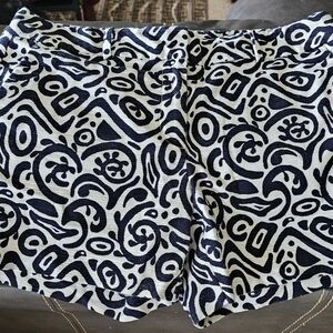 Ann Taylor Factory High Waist Shorts - Black and White Abstract